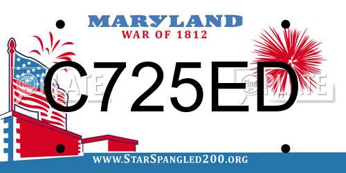 C725ED Maryland License Plate