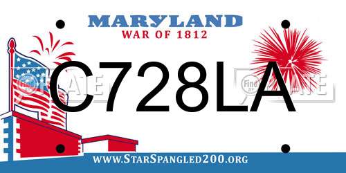 C728LA Maryland License Plate