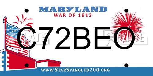 C72BEO Maryland License Plate