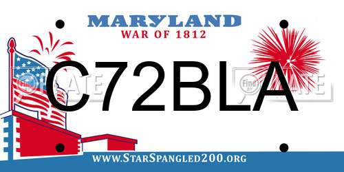 C72BLA Maryland License Plate