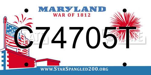 C74705T Maryland License Plate