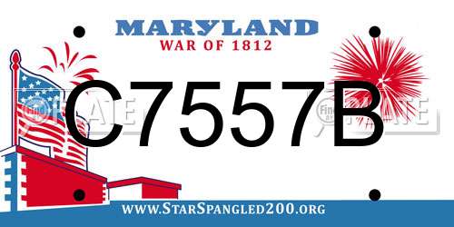 C7557B Maryland License Plate