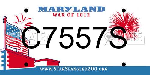 C7557S Maryland License Plate