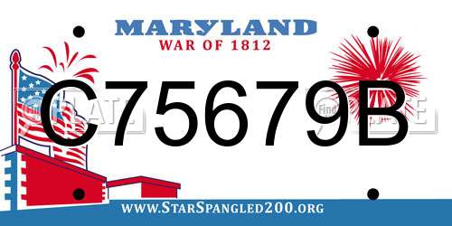 C75679B Maryland License Plate