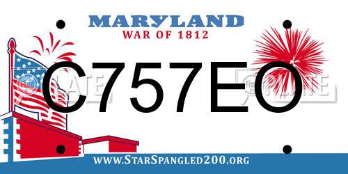 C757EO Maryland License Plate