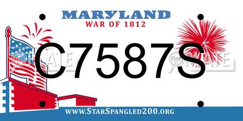 C7587S Maryland License Plate