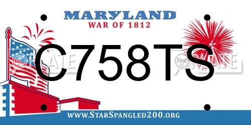 C758TS Maryland License Plate