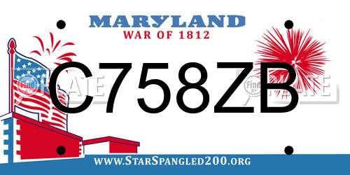 C758ZB Maryland License Plate