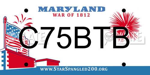 C75BTB Maryland License Plate