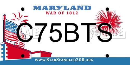 C75BTS Maryland License Plate