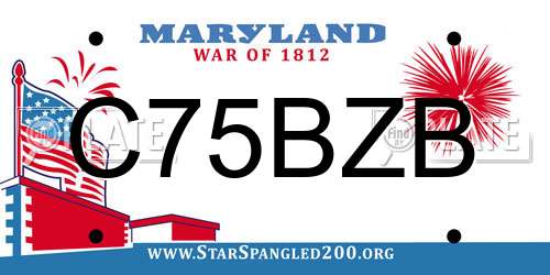 C75BZB Maryland License Plate