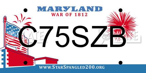 C75SZB Maryland License Plate