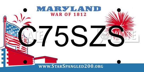 C75SZS Maryland License Plate