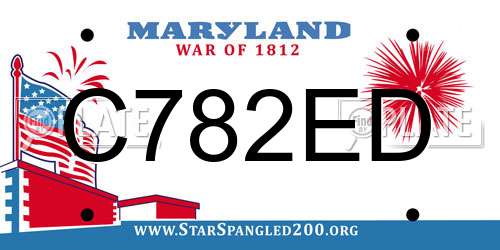 C782ED Maryland License Plate