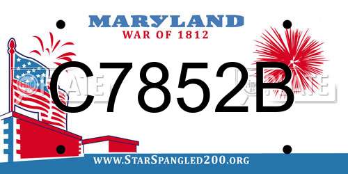 C7852B Maryland License Plate