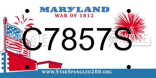 C7857S Maryland License Plate