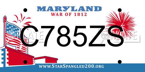 C785ZS Maryland License Plate