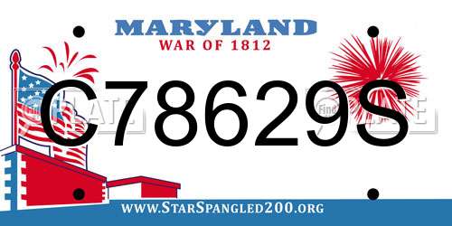C78629S Maryland License Plate