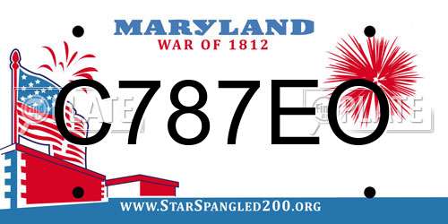 C787EO Maryland License Plate