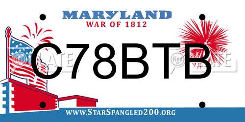 C78BTB Maryland License Plate