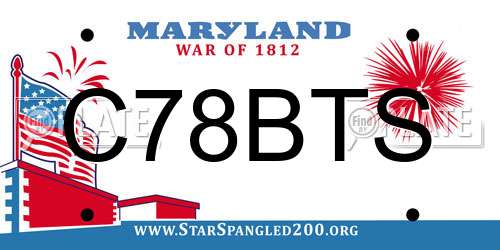 C78BTS Maryland License Plate