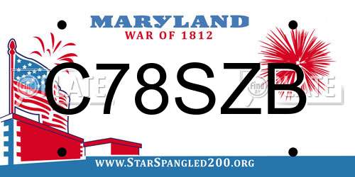C78SZB Maryland License Plate