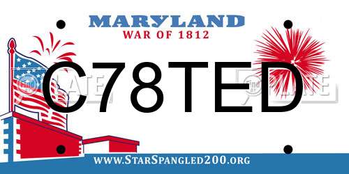 C78TED Maryland License Plate