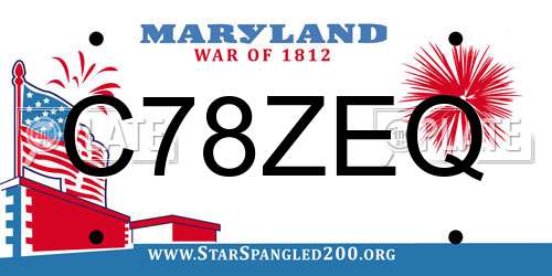 C78ZEQ Maryland License Plate
