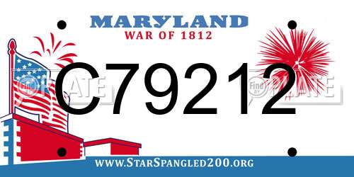 C79212 Maryland License Plate