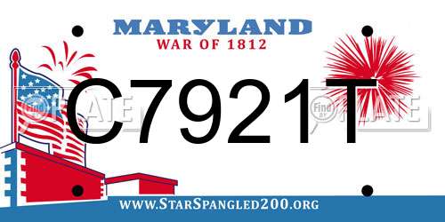 C7921T Maryland License Plate
