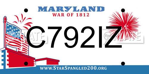 C792IZ Maryland License Plate