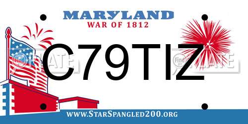 C79TIZ Maryland License Plate