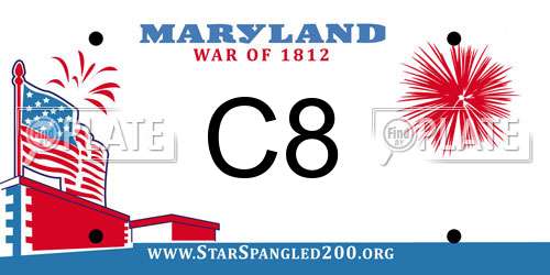 C8 Maryland License Plate