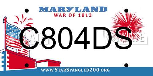 C804DS Maryland License Plate