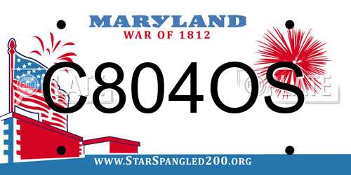 C804OS Maryland License Plate