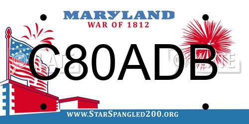 C80ADB Maryland License Plate