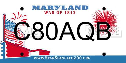 C80AQB Maryland License Plate