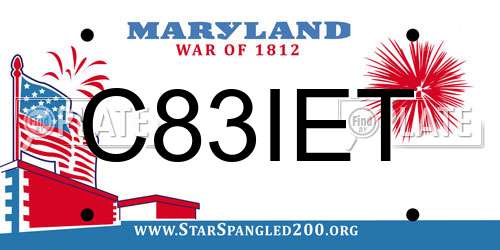 C83IET Maryland License Plate