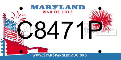 C8471P Maryland License Plate