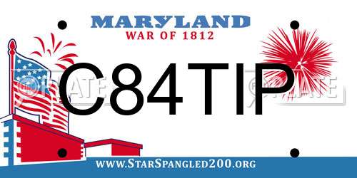 C84TIP Maryland License Plate