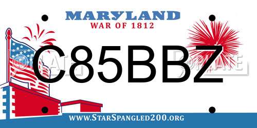 C85BBZ Maryland License Plate