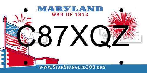 C87XQZ Maryland License Plate
