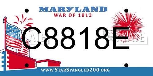 C8818E Maryland License Plate