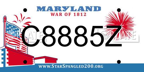 C8885Z Maryland License Plate