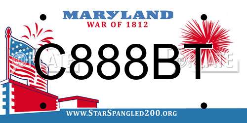 C888BT Maryland License Plate