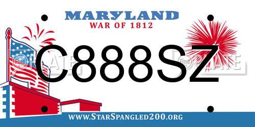 C888SZ Maryland License Plate