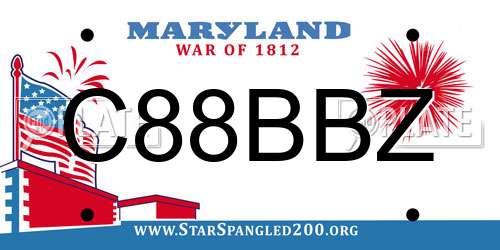 C88BBZ Maryland License Plate