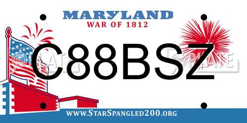 C88BSZ Maryland License Plate