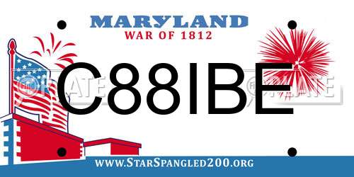 C88IBE Maryland License Plate