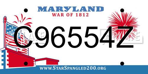 C96554Z Maryland License Plate